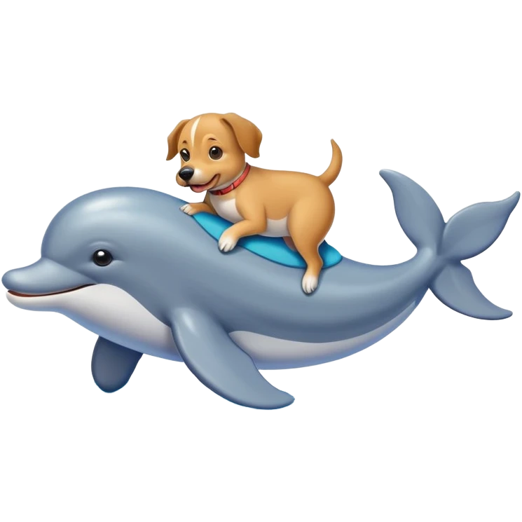 dog riding a dolphin emoji