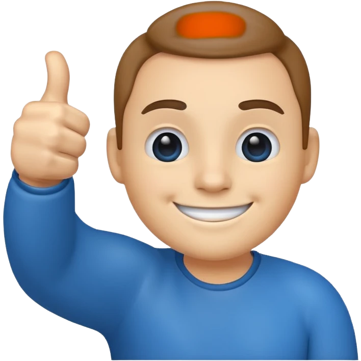 a blue emoji holding up a thumbs up gesture emoji