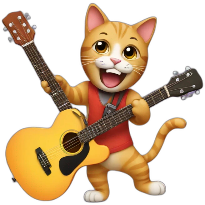 Cat playing guitar emoji