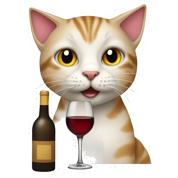 Cat drinking wine emoji