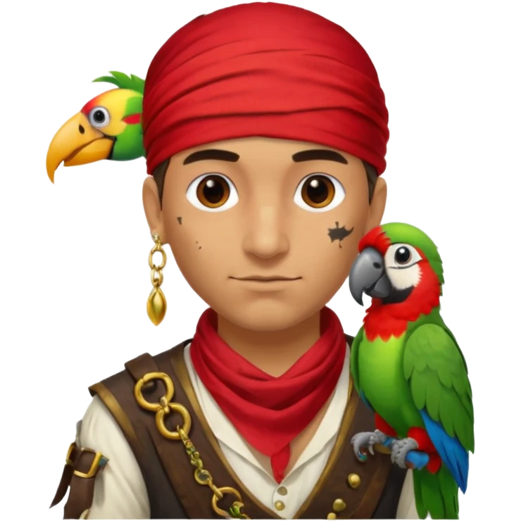 pirate and parrot emoji