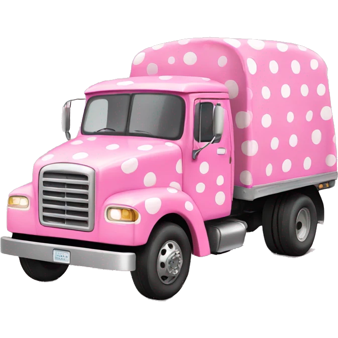 Pink polka dot truck emoji