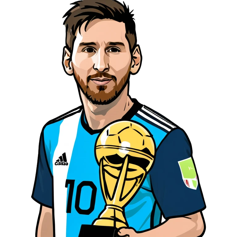 Messi with a trophy emoji