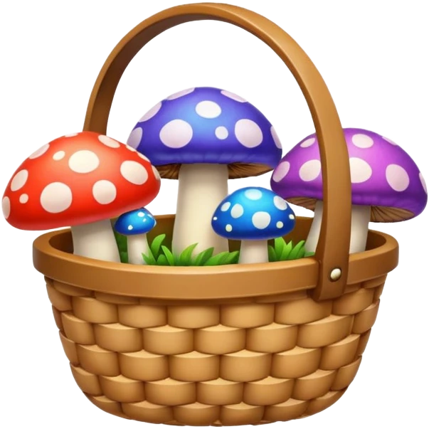 Basket with Psychedelic mushrooms emoji