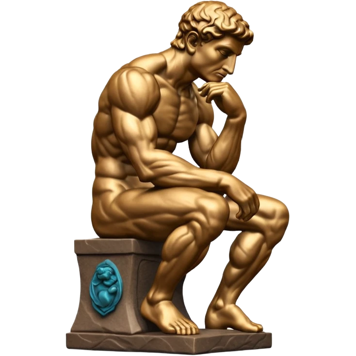La estatua del pensandor emoji