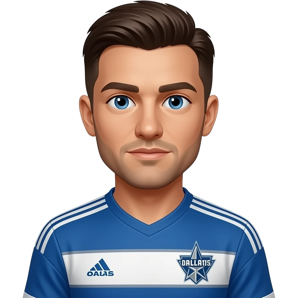A man wearing a Dallas fc kit emoji