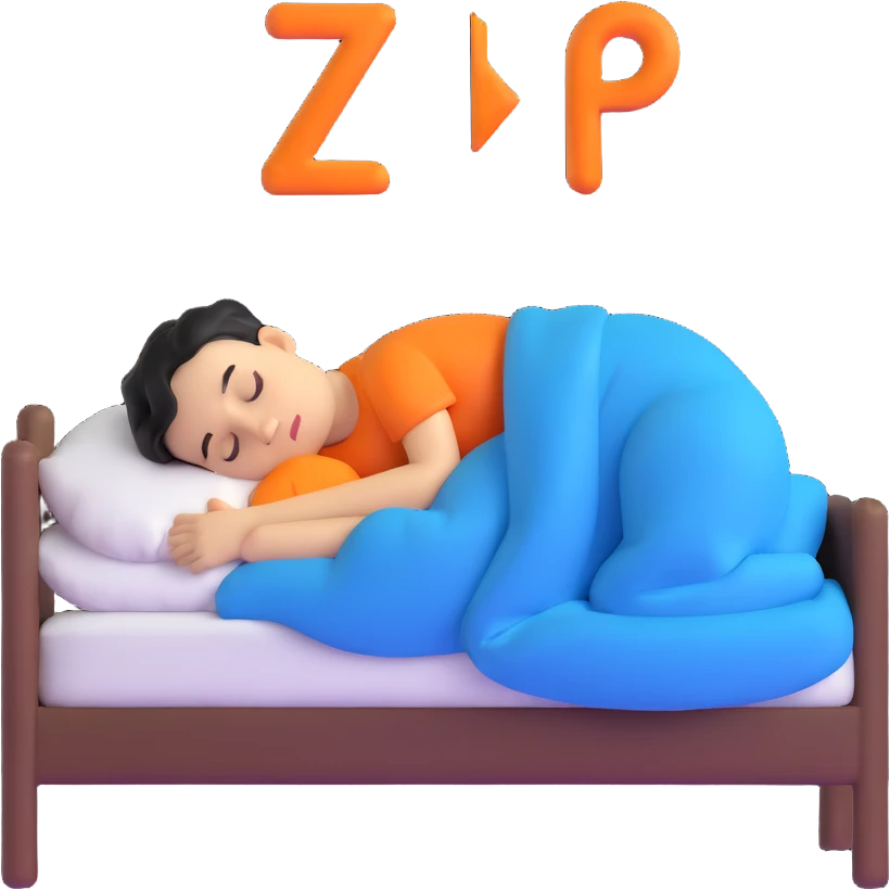 boy sleeping peacefully with Z symbols representing snoring emoji
