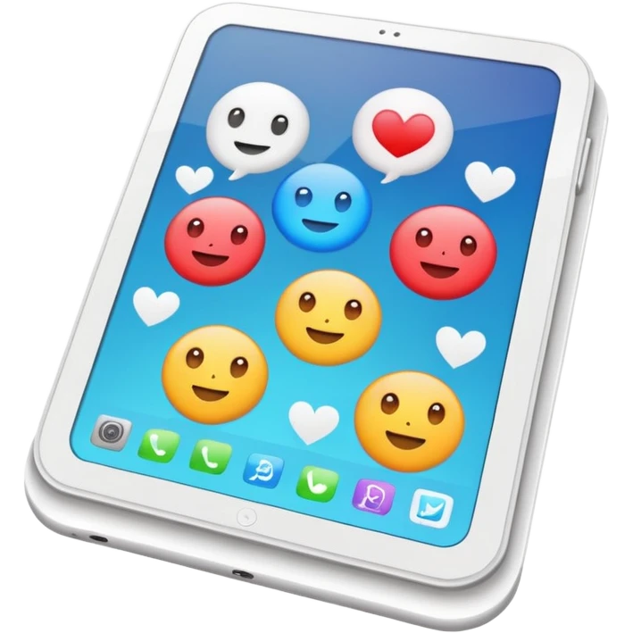 tablet with rounded corners, on the screenonline course emoji