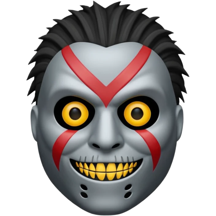 Um emoji gotico com a máscara de espinhos do slipknot emoji