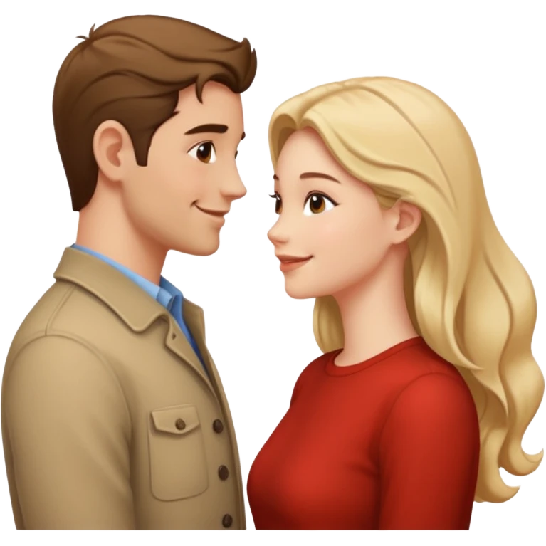 couple in love talking in profile emoji