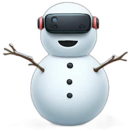 snowman wearing vr headset emoji