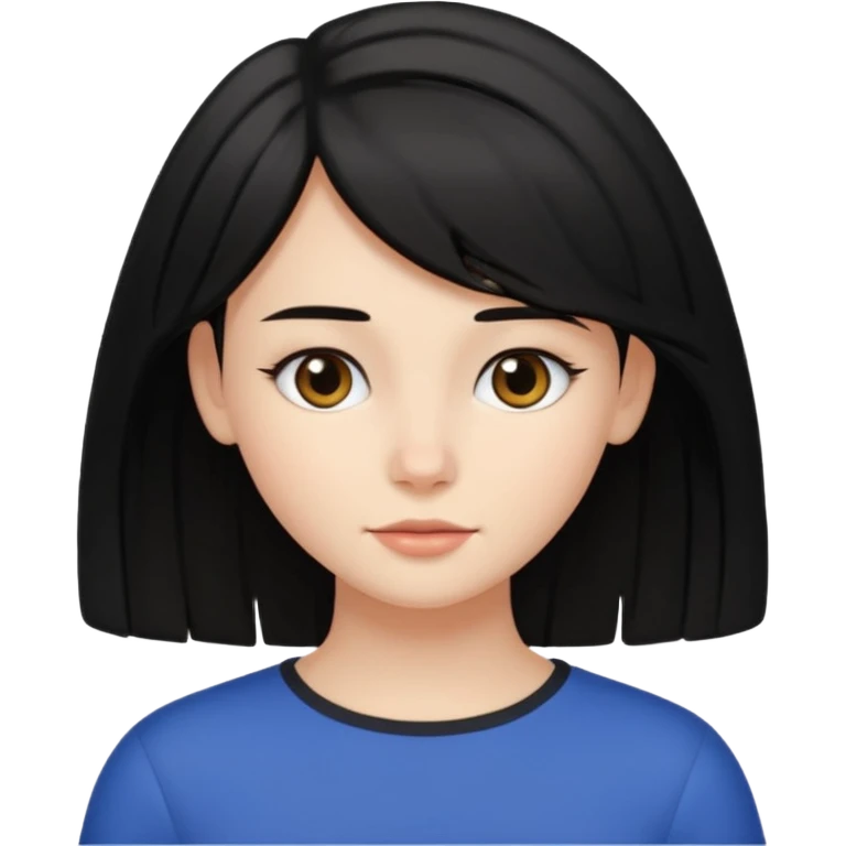 Menina Branca, com cabelo preto e cabelo médio, sem franja emoji