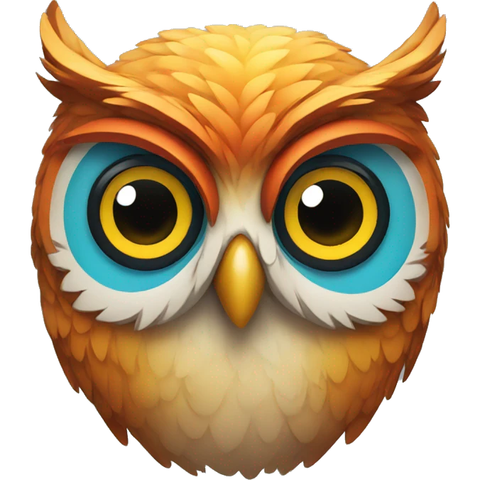 Colorful owl emoji