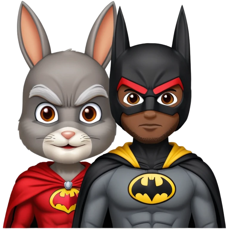Bugs bunny as Batman LeBron James as robin emoji