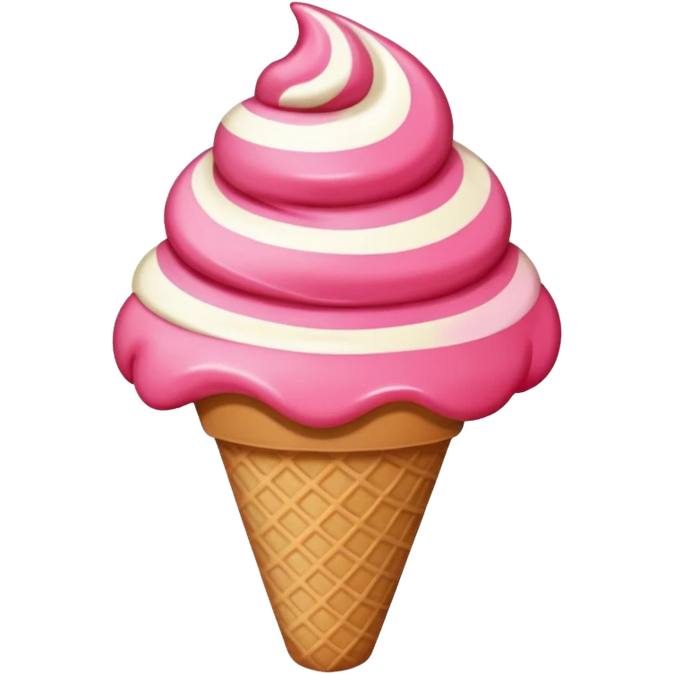 Ice cream of strawberry emoji