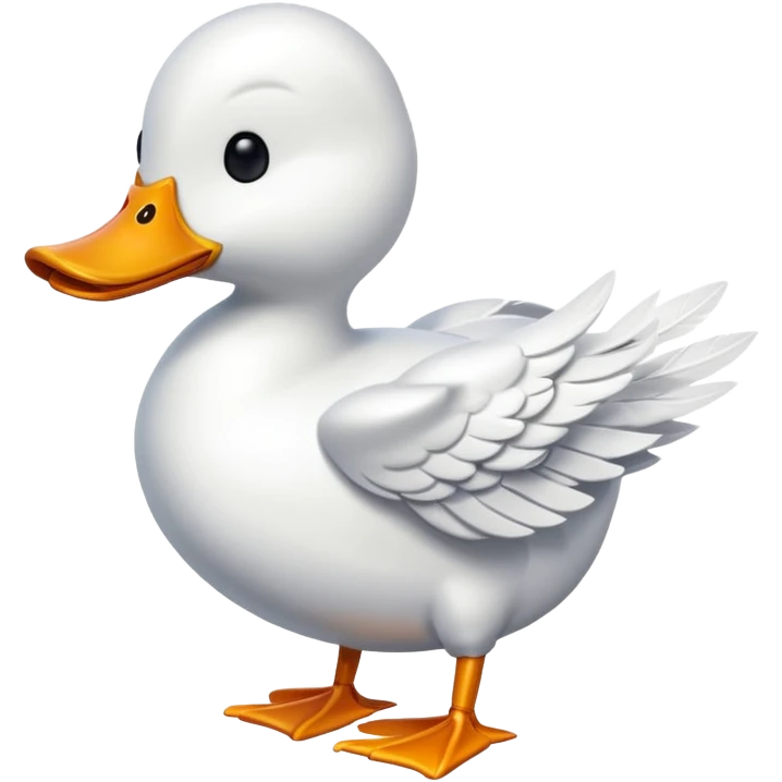 A white duck fused with an airplane  emoji