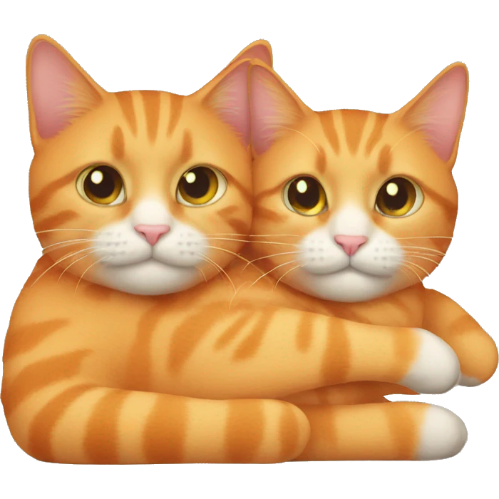 two orange cats cuddling emoji