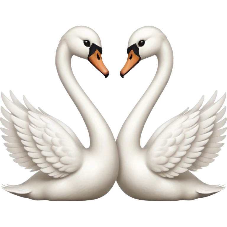 Two swan face each other emoji