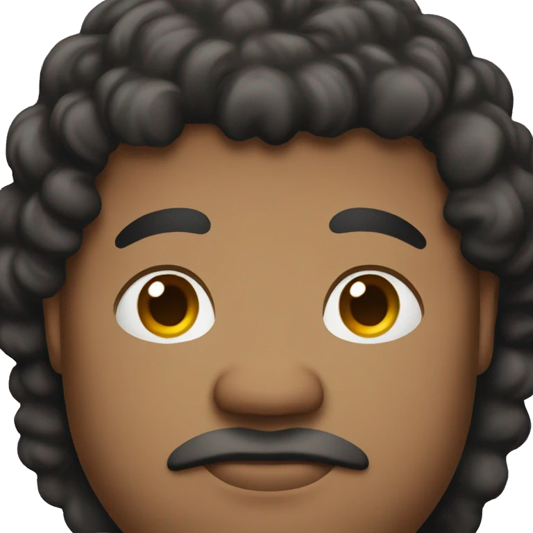 very fat brown man with black curly hair emoji