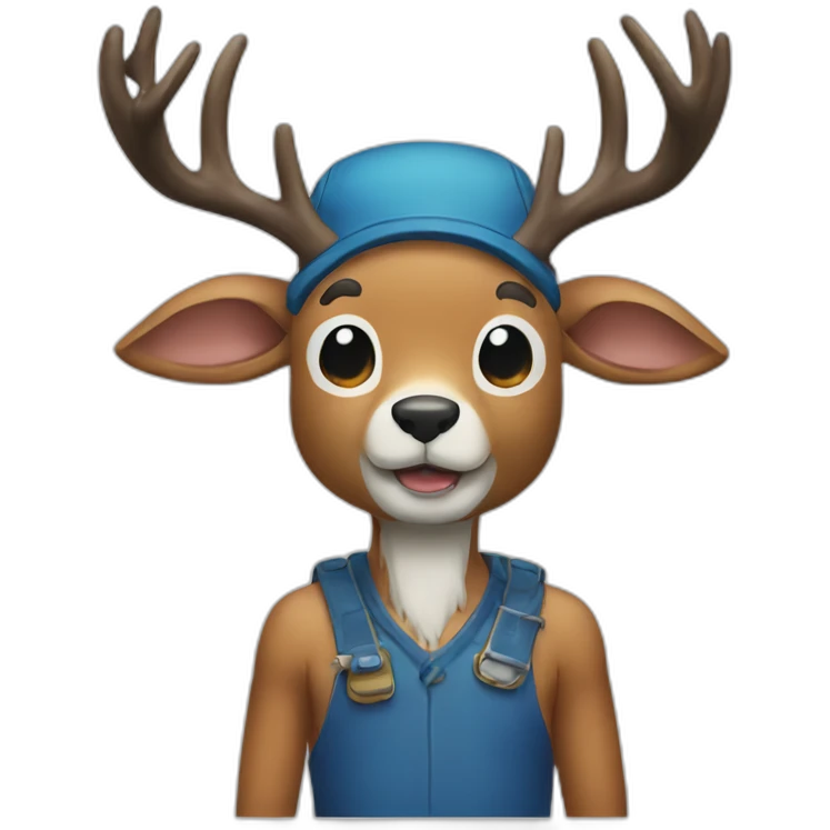 Chopper the deer with a blue nose from one piece emoji