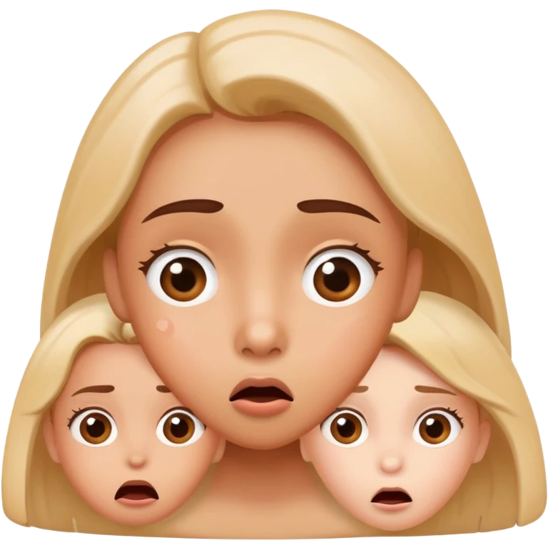 Face with mistake expression saying oops, followed by three girl symbols emoji