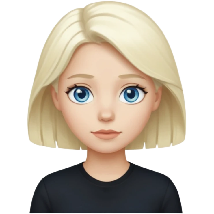 Emily Armstrong with platinum blonde hair, blue eyes emoji