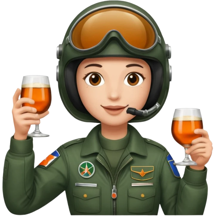pilot a Jägermeister champion raising  glass saying Cheers! emoji