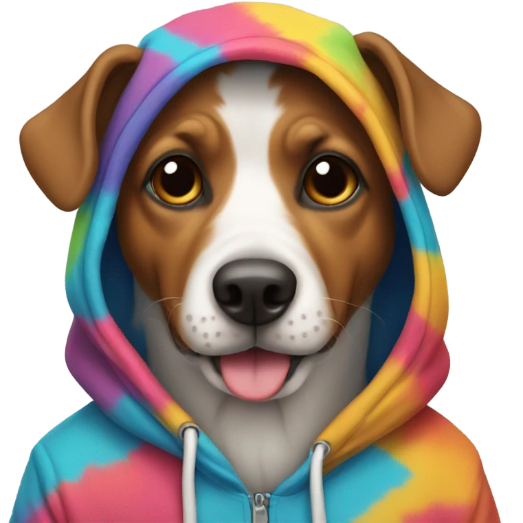 Dog wearing a hoodie emoji