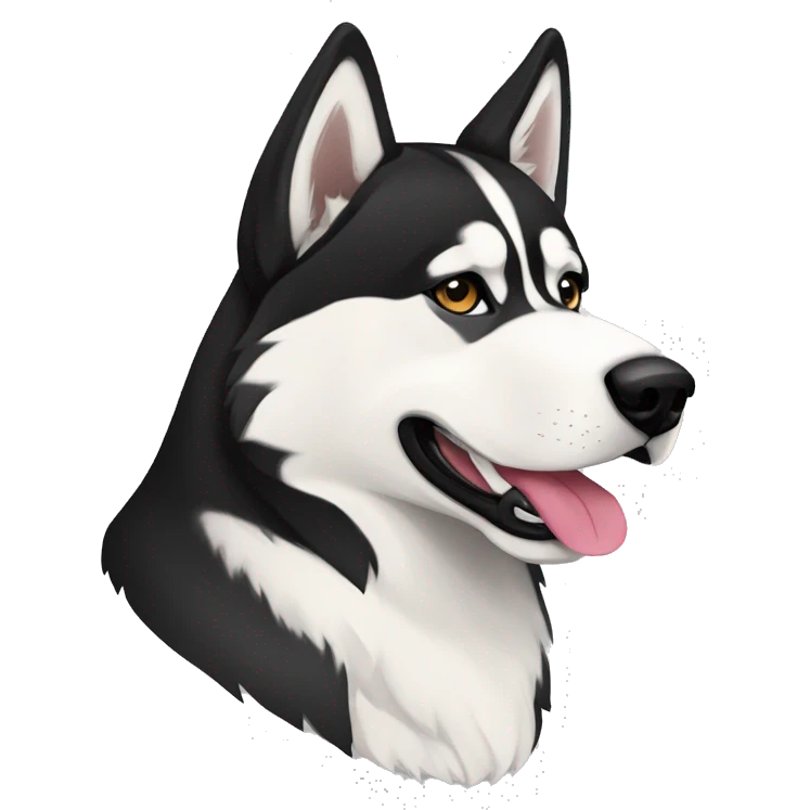 Perro husky siberiano con color banco y negro  emoji