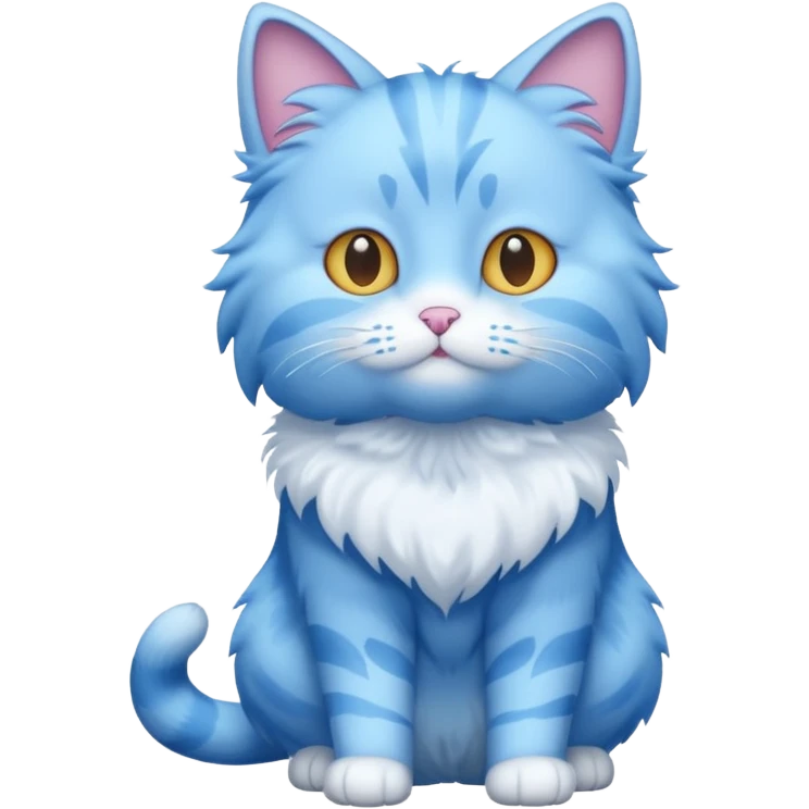 blue cat full body emoji