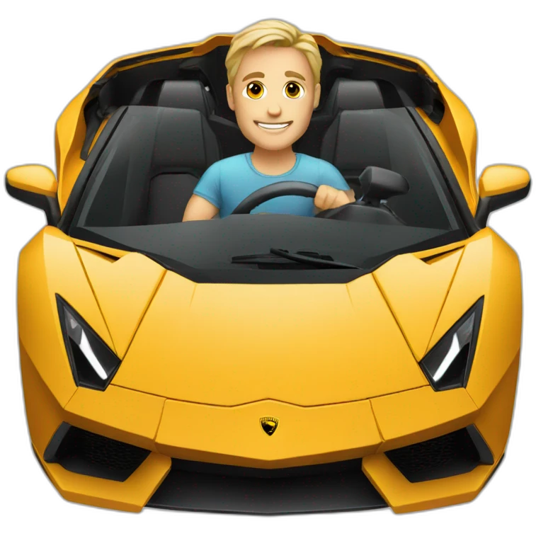 man driving Lamborghini  emoji