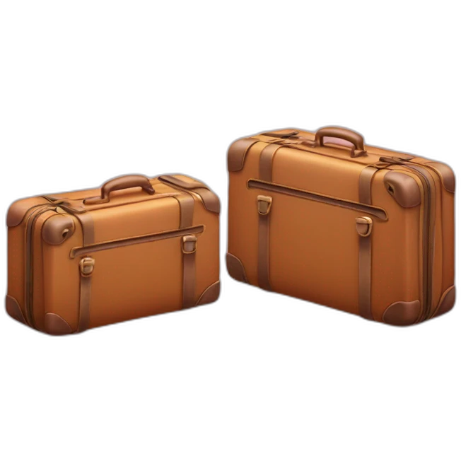 Two cute suitcases one small and one big emoji
