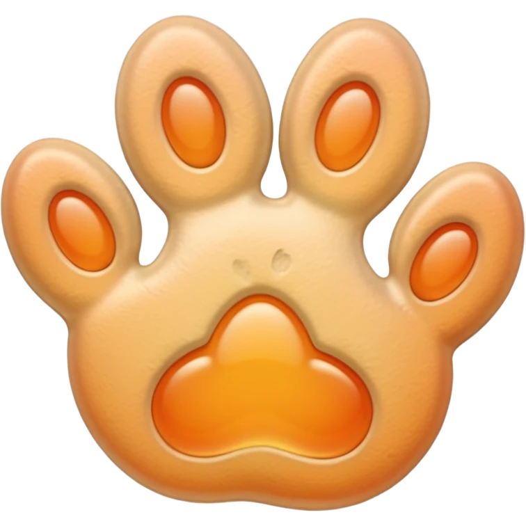 a very light pale pastel apricot pawprint emoji