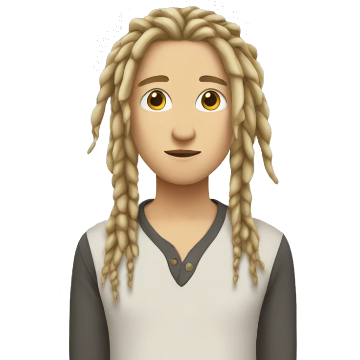 white person with dreds which are dark on the roots and blonde on the tips emoji