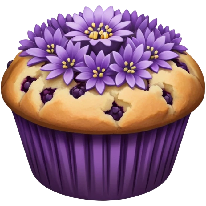 Berry Lavender flower muffin emoji