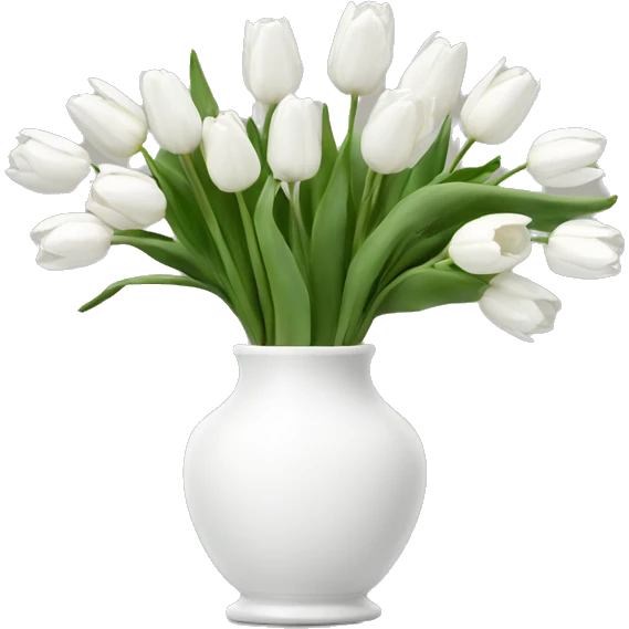 White tulips vase emoji