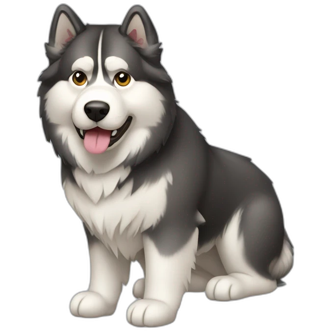 Dog alaskan malamute full-body emoji