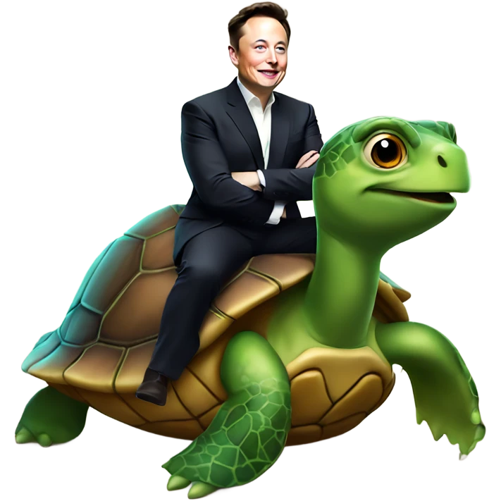 elon musk riding a turtle emoji