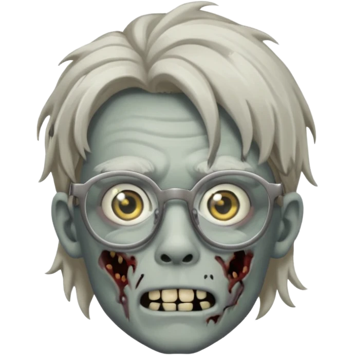 Boy zombie with semi freeform locks and glasses  emoji