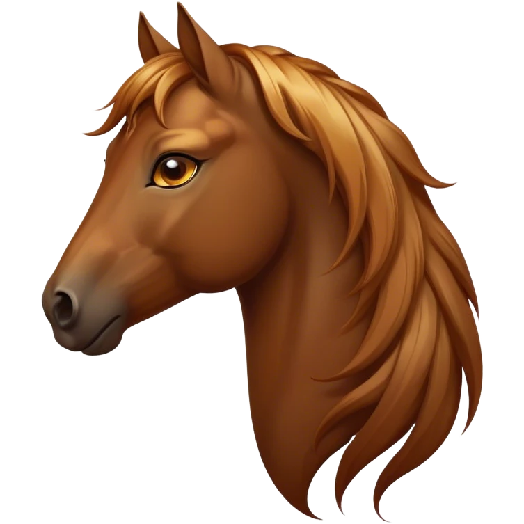 Cinematic Elegant Bay Horse Portrait Emoji, Head held high with a serene, majestic gaze, showcasing a magnificent bay fur with a rich, lustrous sheen, a flowing mane and tail, and radiant amber eyes that exude beauty and grace, Simplified yet majestically refined features, highly detailed, glowing with a soft, ethereal light, high shine, poised and breathtaking, stylized with an air of pure elegance, capturing the essence of a stunning and graceful steed, so beautiful it feels like it could gallop out of the screen with effortless charm! emoji