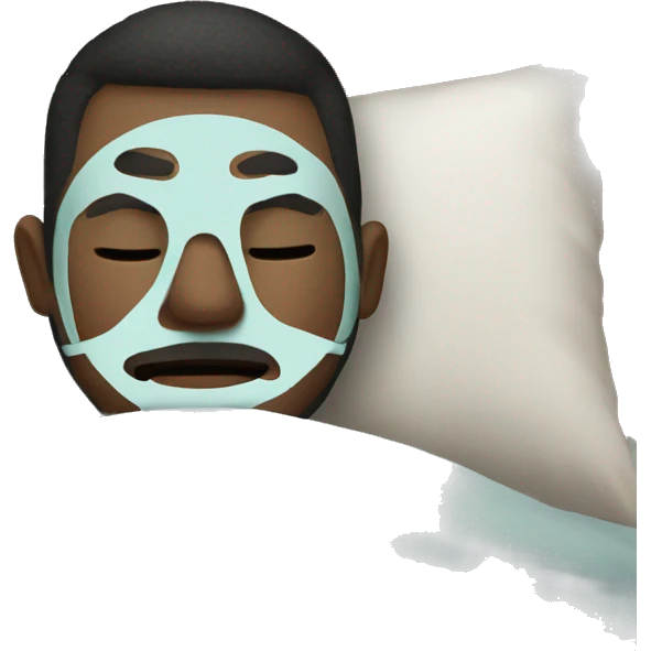 A man have mask and sleeping on bed emoji