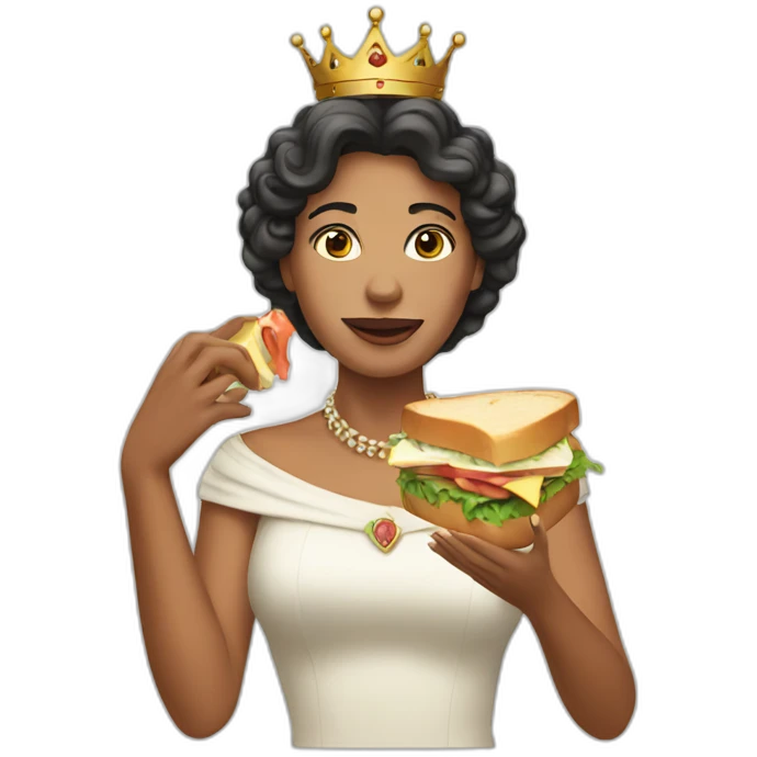 Queen eating a sandwich emoji