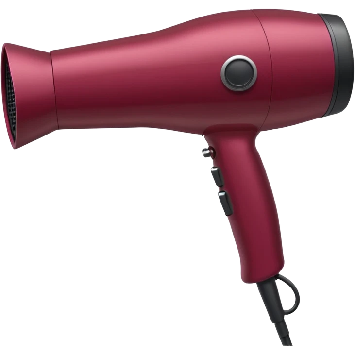 burgundy blow dryer covered in ges emoji