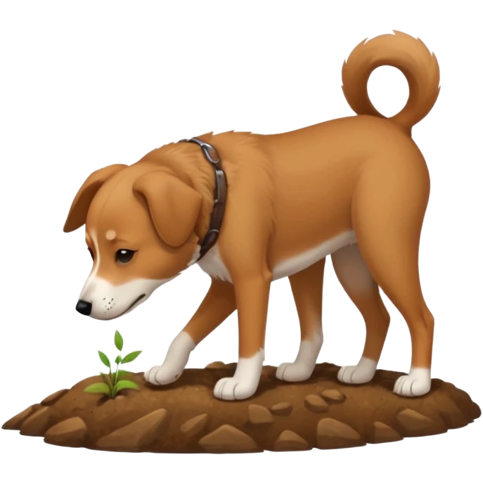 the dog has its head down, looking for tracks emoji