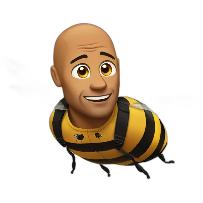 the rock flying on a bee emoji