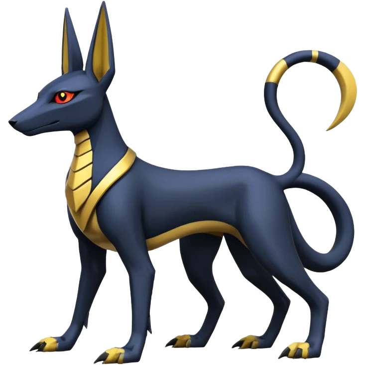 Heliolisk-Anubis-Lombax-Sergal-Umbreon-Cyclizar-Genesect-Pokémon, full body emoji
