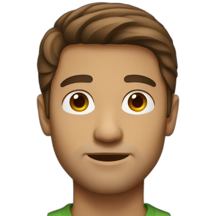 Brown hair man without Beats emoji