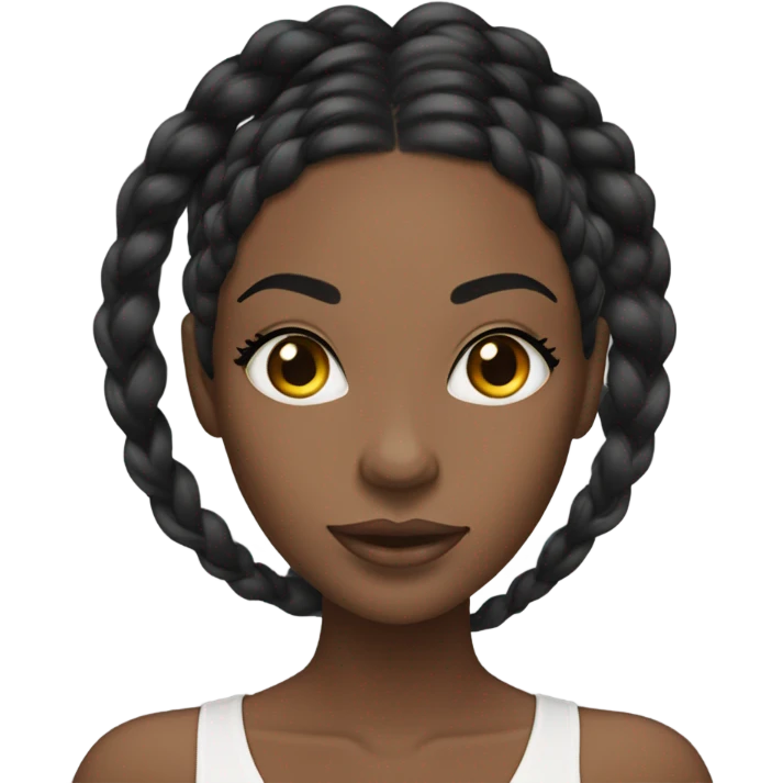 black woman with black braids and lash extensions  emoji