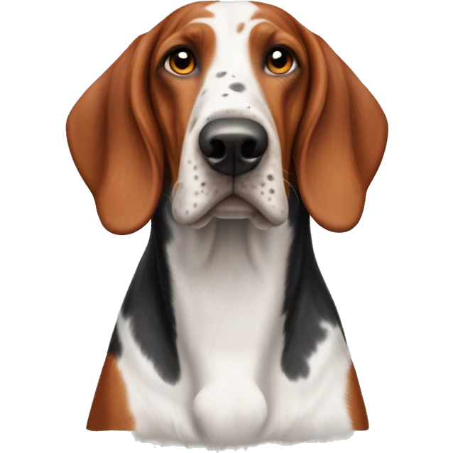 Redtick coonhound with only red and white ticking emoji