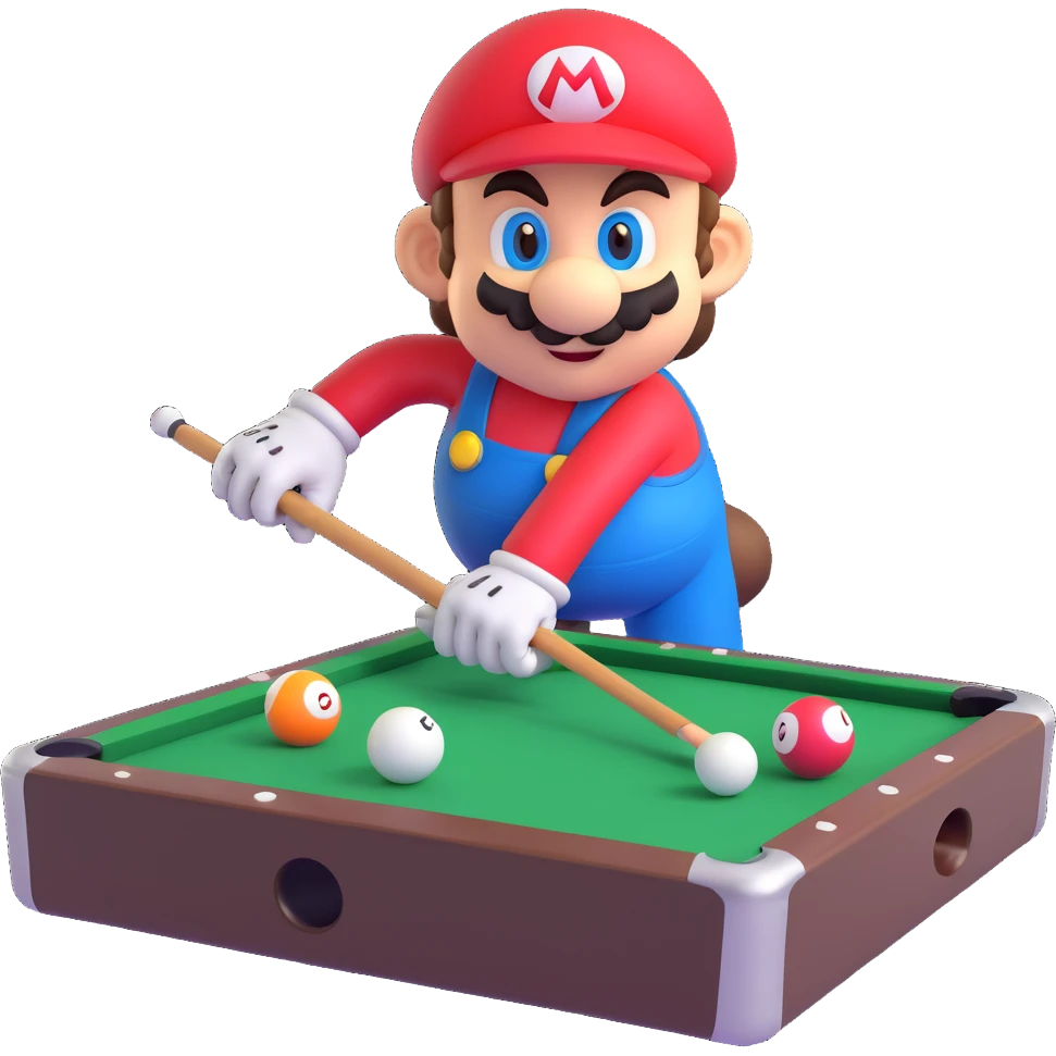 Super Mario shooting pool emoji